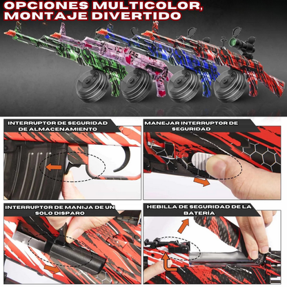 Pistola Bláster de Bolas de Gel M416 Manual y Automática de Modo Dual